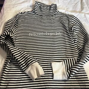 Black and white turtleneck